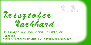 krisztofer marhhard business card